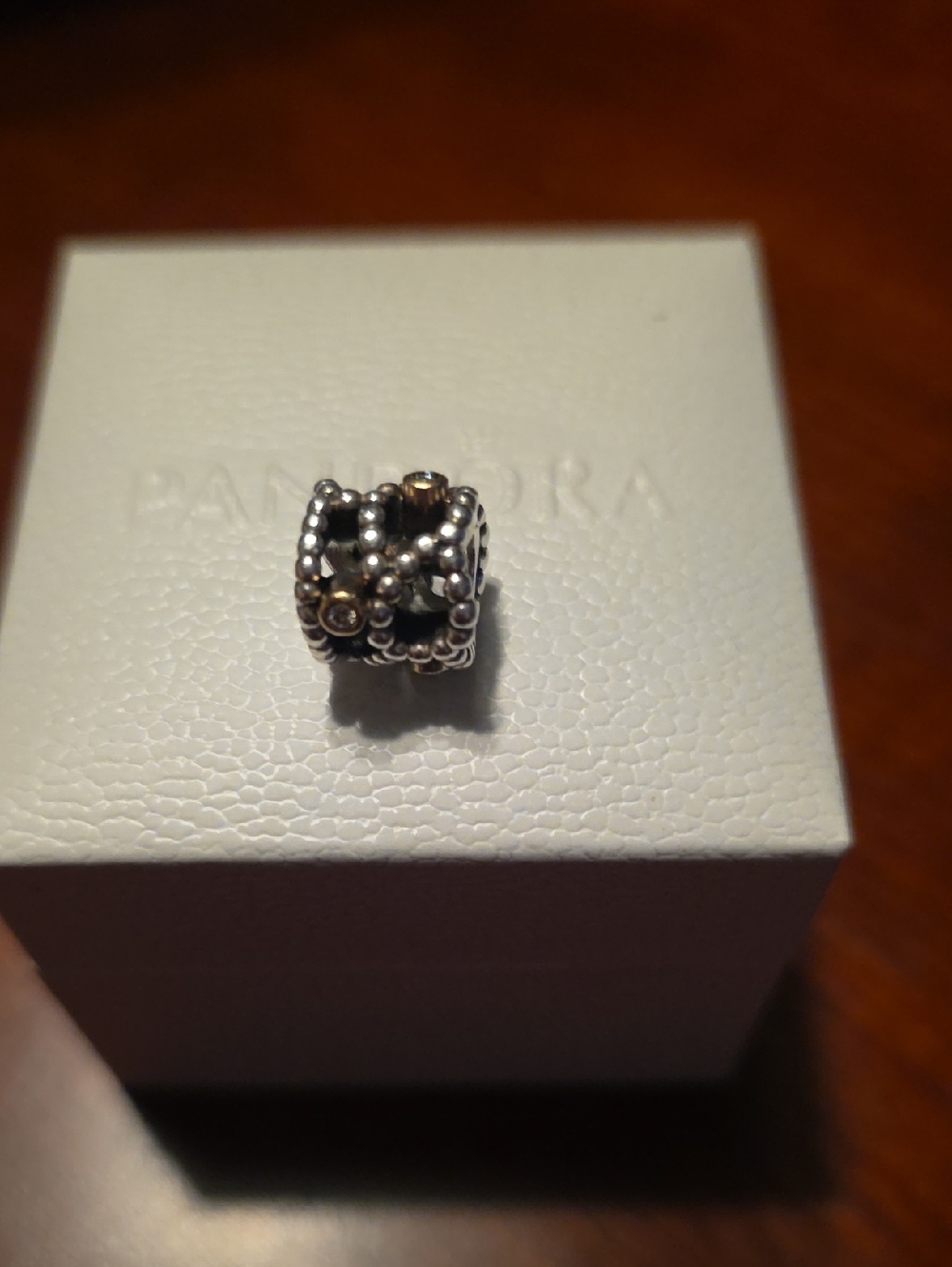 Retired Pandora Diamond Delight - Silver 14k Gold Settings With Real Diamonds
